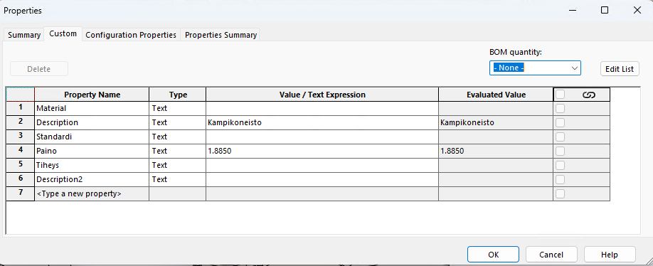custom properties